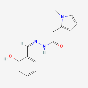 molecular formula C14H15N3O2 B11679053 N'-[(Z)-(2-hydroxyphenyl)methylidene]-2-(1-methyl-1H-pyrrol-2-yl)acetohydrazide 