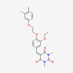 molecular formula C25H28N2O6 B11679067 5-({4-[2-(3,4-Dimethylphenoxy)ethoxy]-3-ethoxyphenyl}methylidene)-1,3-dimethyl-1,3-diazinane-2,4,6-trione 