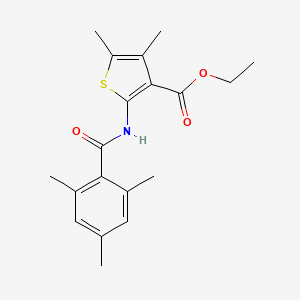 molecular formula C19H23NO3S B11679083 Ethyl 4,5-dimethyl-2-{[(2,4,6-trimethylphenyl)carbonyl]amino}thiophene-3-carboxylate 