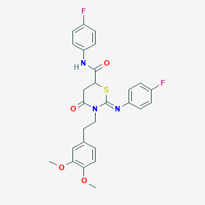 (2Z)-3-[2-(3,4-dimethoxyphenyl)ethyl]-N-(4-fluorophenyl)-2-[(4-fluorophenyl)imino]-4-oxo-1,3-thiazinane-6-carboxamide