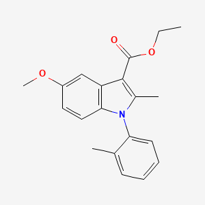 molecular formula C20H21NO3 B11679115 ethyl 5-methoxy-2-methyl-1-(2-methylphenyl)-1H-indole-3-carboxylate 