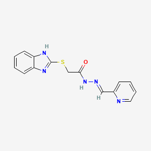 2-(1H-benzimidazol-2-ylsulfanyl)-N'-[(E)-pyridin-2-ylmethylidene]acetohydrazide