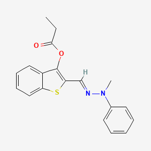 2-[(E)-(2-methyl-2-phenylhydrazinylidene)methyl]-1-benzothiophen-3-yl propanoate