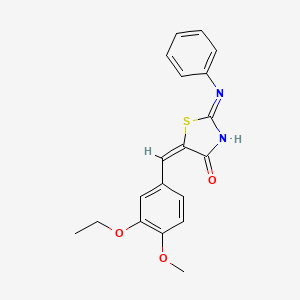 molecular formula C19H18N2O3S B11679146 (2E,5E)-5-(3-ethoxy-4-methoxybenzylidene)-2-(phenylimino)-1,3-thiazolidin-4-one 