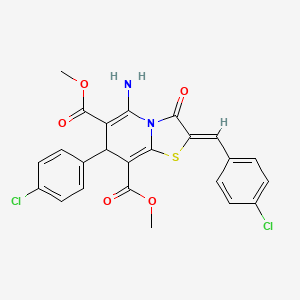 dimethyl (2Z)-5-amino-2-(4-chlorobenzylidene)-7-(4-chlorophenyl)-3-oxo-2,3-dihydro-7H-[1,3]thiazolo[3,2-a]pyridine-6,8-dicarboxylate