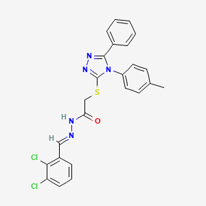 molecular formula C24H19Cl2N5OS B11679173 N'-[(E)-(2,3-dichlorophenyl)methylidene]-2-{[4-(4-methylphenyl)-5-phenyl-4H-1,2,4-triazol-3-yl]sulfanyl}acetohydrazide 