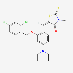 (5E)-5-{2-[(2,4-dichlorobenzyl)oxy]-4-(diethylamino)benzylidene}-3-methyl-2-thioxo-1,3-thiazolidin-4-one