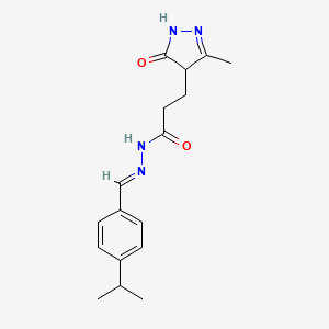 molecular formula C17H22N4O2 B11679199 N'-[(E)-(4-isopropylphenyl)methylidene]-3-(3-methyl-5-oxo-4,5-dihydro-1H-pyrazol-4-yl)propanohydrazide 