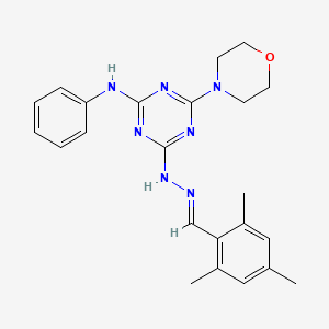 4-(morpholin-4-yl)-N-phenyl-6-[(2E)-2-(2,4,6-trimethylbenzylidene)hydrazinyl]-1,3,5-triazin-2-amine