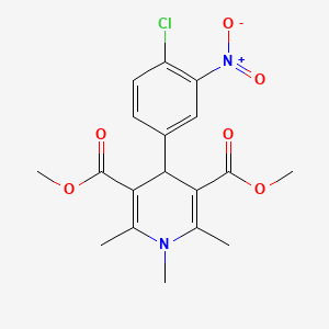 molecular formula C18H19ClN2O6 B11679230 Dimethyl 4-(4-chloro-3-nitrophenyl)-1,2,6-trimethyl-1,4-dihydropyridine-3,5-dicarboxylate CAS No. 330952-11-9