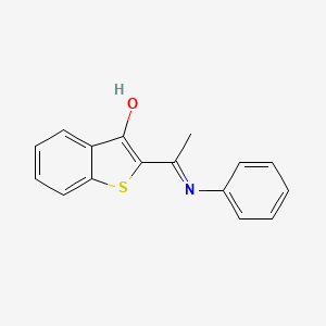 molecular formula C16H13NOS B11679234 (2Z)-2-(1-anilinoethylidene)-1-benzothiophen-3-one 