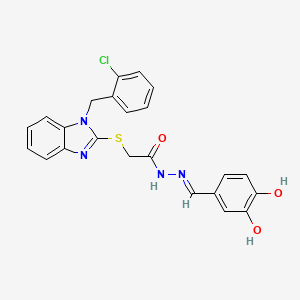 2-{[1-(2-chlorobenzyl)-1H-benzimidazol-2-yl]thio}-N'-[(E)-(3,4-dihydroxyphenyl)methylidene]acetohydrazide