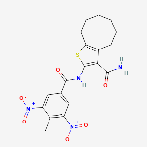 2-{[(4-Methyl-3,5-dinitrophenyl)carbonyl]amino}-4,5,6,7,8,9-hexahydrocycloocta[b]thiophene-3-carboxamide