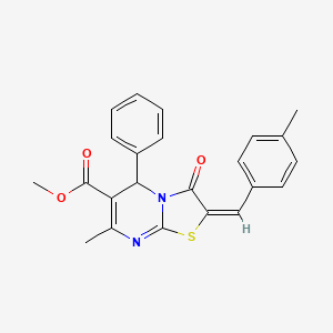 methyl (2E)-7-methyl-2-(4-methylbenzylidene)-3-oxo-5-phenyl-2,3-dihydro-5H-[1,3]thiazolo[3,2-a]pyrimidine-6-carboxylate