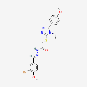 molecular formula C21H22BrN5O3S B11679264 N'-[(E)-(3-bromo-4-methoxyphenyl)methylidene]-2-{[4-ethyl-5-(4-methoxyphenyl)-4H-1,2,4-triazol-3-yl]sulfanyl}acetohydrazide CAS No. 303105-83-1