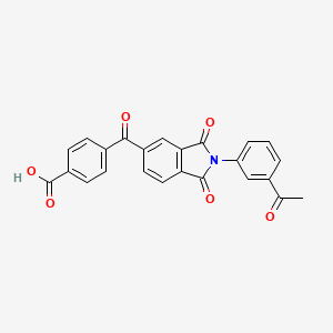 molecular formula C24H15NO6 B11679277 4-{[2-(3-acetylphenyl)-1,3-dioxo-2,3-dihydro-1H-isoindol-5-yl]carbonyl}benzoic acid 