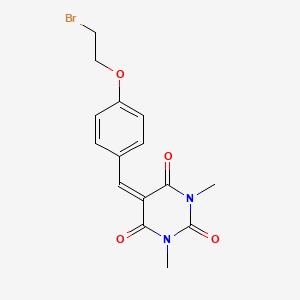 molecular formula C15H15BrN2O4 B11679282 5-[4-(2-bromoethoxy)benzylidene]-1,3-dimethylpyrimidine-2,4,6(1H,3H,5H)-trione 