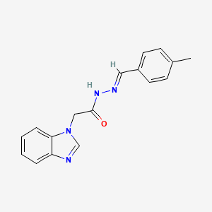 molecular formula C17H16N4O B11679289 2-(1H-benzimidazol-1-yl)-N'-[(E)-(4-methylphenyl)methylidene]acetohydrazide 