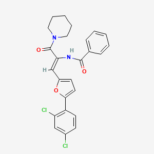 molecular formula C25H22Cl2N2O3 B11679317 N-[(1Z)-1-[5-(2,4-dichlorophenyl)furan-2-yl]-3-oxo-3-(piperidin-1-yl)prop-1-en-2-yl]benzamide 