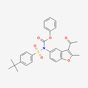 Phenyl (3-acetyl-2-methyl-1-benzofuran-5-yl)[(4-tert-butylphenyl)sulfonyl]carbamate