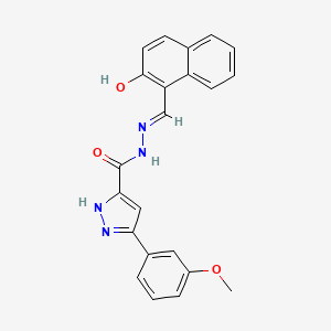 molecular formula C22H18N4O3 B11679356 N'-[(E)-(2-hydroxynaphthalen-1-yl)methylidene]-3-(3-methoxyphenyl)-1H-pyrazole-5-carbohydrazide 