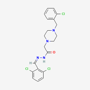 molecular formula C20H21Cl3N4O B11679368 2-{4-[(2-Chlorophenyl)methyl]piperazin-1-YL}-N'-[(Z)-(2,6-dichlorophenyl)methylidene]acetohydrazide 