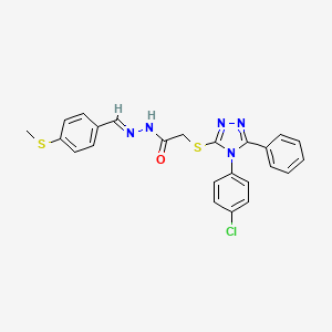 2-{[4-(4-chlorophenyl)-5-phenyl-4H-1,2,4-triazol-3-yl]sulfanyl}-N'-{(E)-[4-(methylsulfanyl)phenyl]methylidene}acetohydrazide