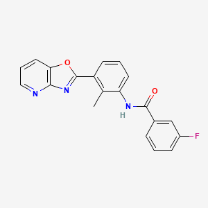 3-fluoro-N-[2-methyl-3-([1,3]oxazolo[4,5-b]pyridin-2-yl)phenyl]benzamide