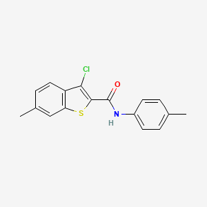 molecular formula C17H14ClNOS B11679439 3-chloro-6-methyl-N-(4-methylphenyl)-1-benzothiophene-2-carboxamide 