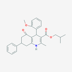 2-Methylpropyl 4-(2-methoxyphenyl)-2-methyl-5-oxo-7-phenyl-1,4,5,6,7,8-hexahydroquinoline-3-carboxylate