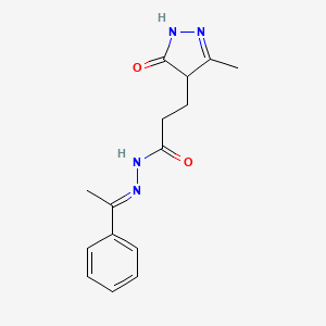 3-(3-methyl-5-oxo-4,5-dihydro-1H-pyrazol-4-yl)-N'-[(E)-1-phenylethylidene]propanohydrazide