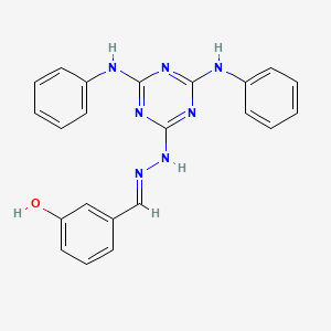 3-[(E)-{2-[4,6-bis(phenylamino)-1,3,5-triazin-2-yl]hydrazinylidene}methyl]phenol