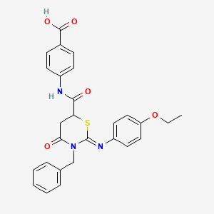 4-[({(2Z)-3-benzyl-2-[(4-ethoxyphenyl)imino]-4-oxo-1,3-thiazinan-6-yl}carbonyl)amino]benzoic acid