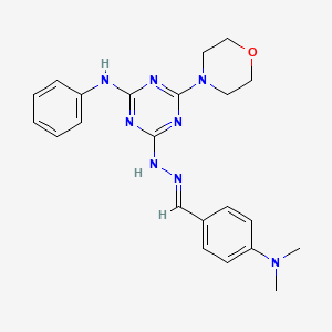 4-{(2E)-2-[4-(dimethylamino)benzylidene]hydrazinyl}-6-(morpholin-4-yl)-N-phenyl-1,3,5-triazin-2-amine