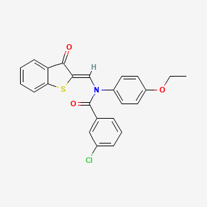 3-chloro-N-(4-ethoxyphenyl)-N-[(Z)-(3-oxo-1-benzothiophen-2(3H)-ylidene)methyl]benzamide