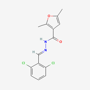 molecular formula C14H12Cl2N2O2 B11679575 N'-[(E)-(2,6-dichlorophenyl)methylidene]-2,5-dimethylfuran-3-carbohydrazide 