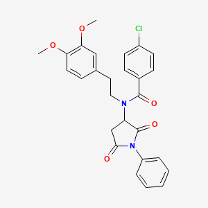 4-chloro-N-[2-(3,4-dimethoxyphenyl)ethyl]-N-(2,5-dioxo-1-phenylpyrrolidin-3-yl)benzamide