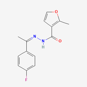 molecular formula C14H13FN2O2 B11679593 N'-[(1Z)-1-(4-fluorophenyl)ethylidene]-2-methylfuran-3-carbohydrazide 