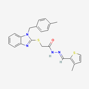 2-{[1-(4-methylbenzyl)-1H-benzimidazol-2-yl]sulfanyl}-N'-[(E)-(3-methylthiophen-2-yl)methylidene]acetohydrazide