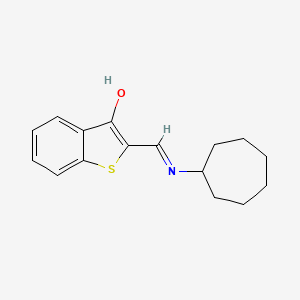 molecular formula C16H19NOS B11679633 (2E)-2-[(cycloheptylamino)methylidene]-1-benzothiophen-3(2H)-one 