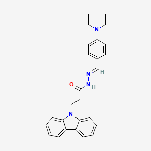 molecular formula C26H28N4O B11679669 3-(9H-carbazol-9-yl)-N'-{(E)-[4-(diethylamino)phenyl]methylidene}propanohydrazide 