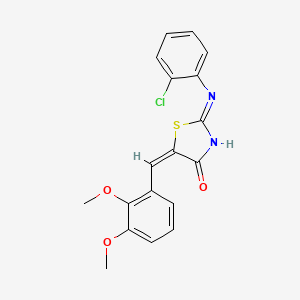 (2E,5E)-2-[(2-chlorophenyl)imino]-5-(2,3-dimethoxybenzylidene)-1,3-thiazolidin-4-one