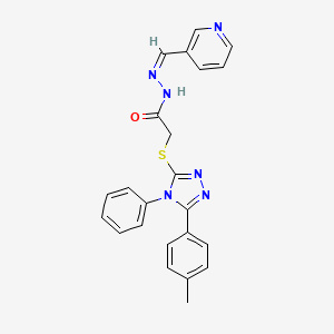 2-{[5-(4-Methylphenyl)-4-phenyl-4H-1,2,4-triazol-3-YL]sulfanyl}-N'-[(Z)-(pyridin-3-YL)methylidene]acetohydrazide