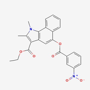 molecular formula C24H20N2O6 B11679713 ethyl 1,2-dimethyl-5-{[(3-nitrophenyl)carbonyl]oxy}-1H-benzo[g]indole-3-carboxylate 