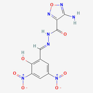 molecular formula C10H7N7O7 B11679726 4-amino-N'-[(E)-(2-hydroxy-3,5-dinitrophenyl)methylidene]-1,2,5-oxadiazole-3-carbohydrazide 