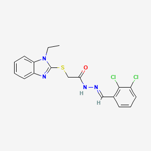 N'-[(E)-(2,3-dichlorophenyl)methylidene]-2-[(1-ethyl-1H-benzimidazol-2-yl)sulfanyl]acetohydrazide