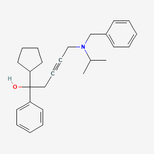 molecular formula C26H33NO B11679733 5-[Benzyl(propan-2-yl)amino]-1-cyclopentyl-1-phenylpent-3-yn-1-ol 