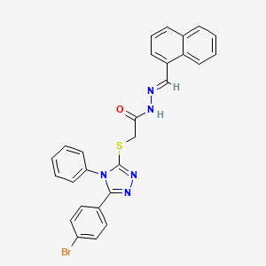 2-{[5-(4-Bromophenyl)-4-phenyl-4H-1,2,4-triazol-3-YL]sulfanyl}-N'-[(E)-1-naphthylmethylidene]acetohydrazide