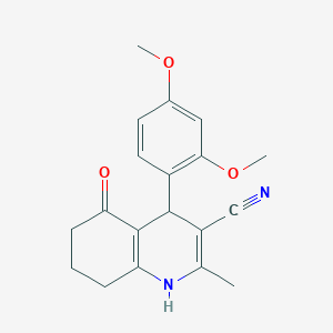 molecular formula C19H20N2O3 B11679811 4-(2,4-Dimethoxyphenyl)-2-methyl-5-oxo-1,4,5,6,7,8-hexahydroquinoline-3-carbonitrile 