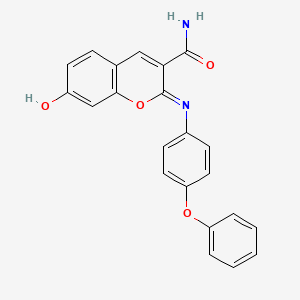 (2Z)-7-hydroxy-2-[(4-phenoxyphenyl)imino]-2H-chromene-3-carboxamide